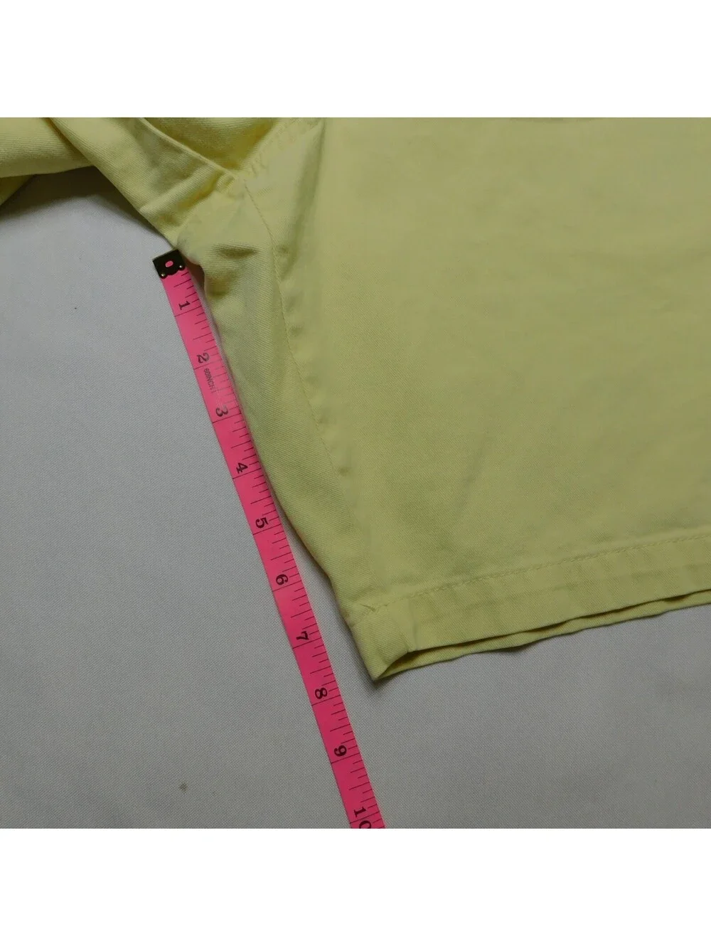 Chaps Men's Pastel Light Yellow 100% Cotton Flat Front Chino Shorts Size 40